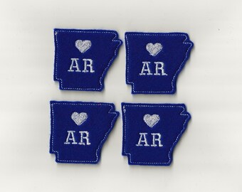 2.3” I Heart Arkansas Felties! Custom Color, Set of 4!