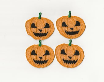 2" Pumpkin Face Lace Charms, set of 4!