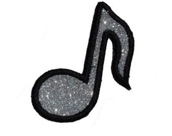 Musical 8th Note Patch for Musician Gift School Marching Band Orchestra Instrument  Iron on Sew on Vinyl NO GLITTER MESS! PN74
