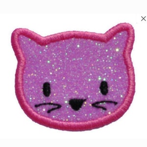 Katze Kitty Glitzer 2 &quot;oder 3&quot; Kätzchen Katze Aufbügler Glitzer Glitzer Stoff Aufbügler PN33