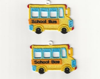 3" School Bus Lace Charm / Ornament, Set of 2!