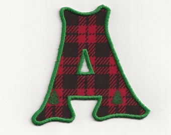 Christmas Plaid Flannel Letter! 4" any letter Custom Made!