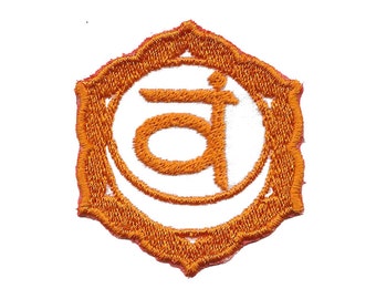 Chakra Orange,  2nd abdomen, emotion, energy and creativity, 2 inch patch