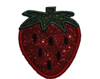 Strawberry  2-1/2 " Iron On Brilliant NO MESS glitter PN90