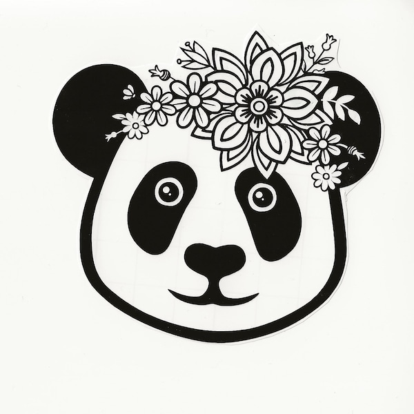 Panda Flower Vinyl Decal! Multiple sizes custom made!