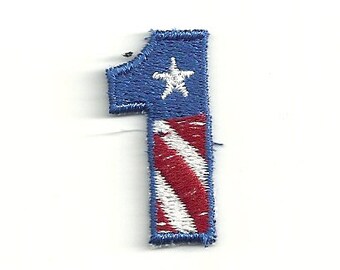 Tiny American Flag Numbers. Custom Made! LET7
