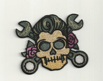 Rockabilly Sugar Skull Patch! Custom Made!