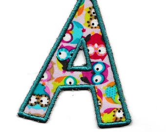 Owl Letter Patch! Any Letter! Custom Made!