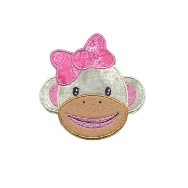 Girly Sock Monkey Patch Custom Made!