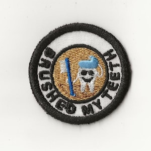 2 "Bürsten meine Zähne Merit Badge, Patch! Beliebige Farbkombination! Nach Maß!