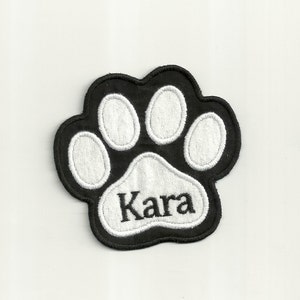 Your Name in a Paw Print Patch, Any Color Combo! Custom Made! AP40