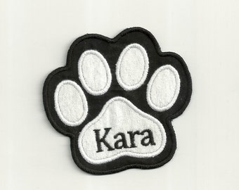 Your Name in a Paw Print Patch, Any Color Combo! Custom Made! AP40