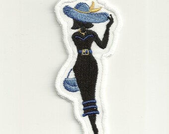 60's Business Attire Silhouette, Vintage Style Fashion Patch! Custom Made!