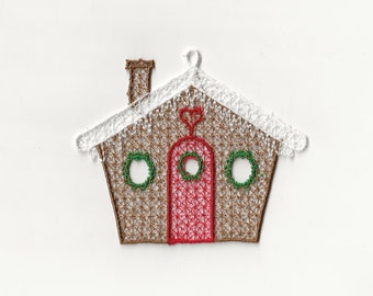 3" Gingerbread House Lace Ornament/Charm!