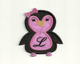 Your Initial on a Penguin Patch! Custom Made!