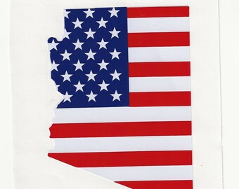 Arizona American Flag, Vinyl Decal! Multiple sizes custom made!