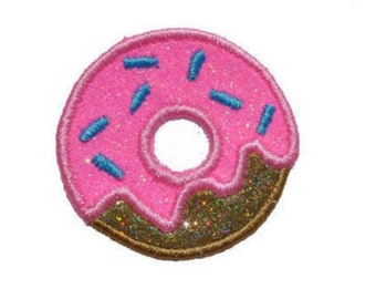 Donut sparkle glitter 2" Choice of Chocolate or Strawberry Yummy Bakeshop item PN84