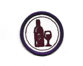 2" Wine Tasting Merit Badge, Patch! Any Color combo! Custom Made!