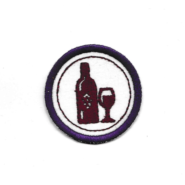 2" Wine Tasting Merit Badge, Patch! Any Color combo! Custom Made!
