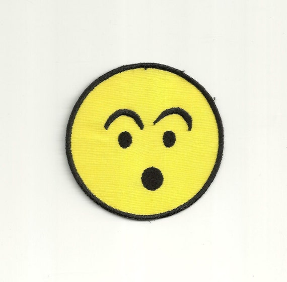 Surprised Smiley Face Patch! Custom Made!