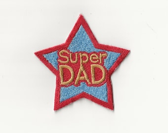 2.5" Super Dad Star, Patch! Custom Made! AP13