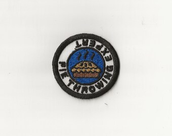 2" Pie Throwing Expert Merit Badge, Patch! Any Color combo! Custom Made!