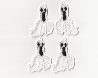 2" Ghost Lace Charms, set of 4!