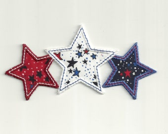 Patriotic, Triple Stars Patch. Toddler Size! Custom Made!