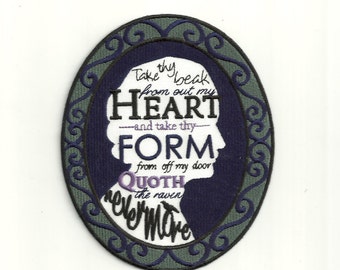 Edgar Allen Poe Quote, Cameo Patch! Custom Made!