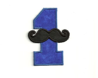 Birthday Mustache Number Patch! Custom Made!