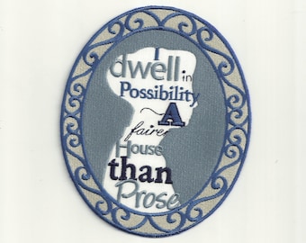 Emily Dickinson Quote, Cameo Patch! Custom Made!