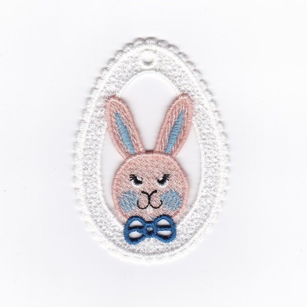 3" Easter Bunny Dentelle Ornement / Charme!