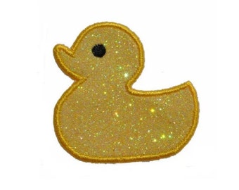 Rubber Duck Ducky Yellow 1.8 " Iron On Brilliant NO MESS glitter PN8