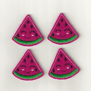 Smiling Watermelon Slice Felties! Custom Color, Set of 4!