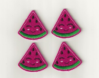 Smiling Watermelon Slice Felties! Custom Color, Set of 4!