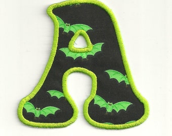 Halloween Bat, Letter Patch! Custom Made!