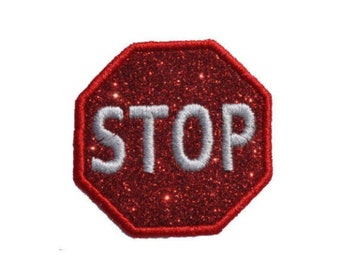Stop Sign " Iron On Brilliant NO MESS glitter PN5