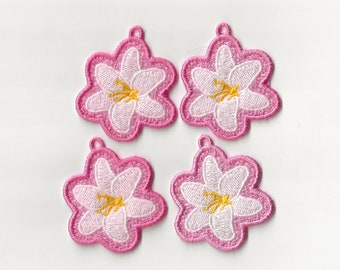 2" Flower Charms, set of 4!