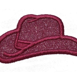 Cowboy Hat Glitter Patch Brown or Pink Patch Cowgirl Patch Gift for Her Bachelorette Gift Iron on Sew on Vinyl NO GLITTER MESS! PN70