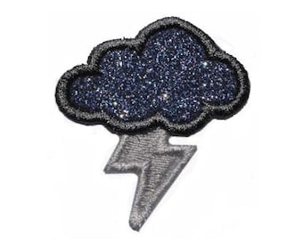 Thunder and Lightning Storm 2 " Iron On Brilliant NO MESS glitter PN94