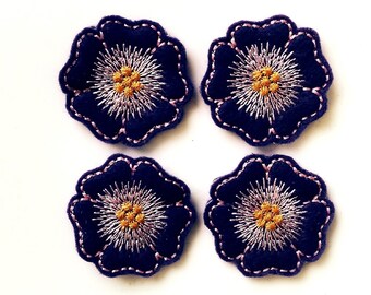 Flower Felties! Custom Color, Set of 4!