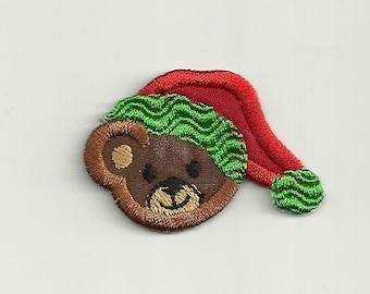 Tiny Christmas Teddy Bear Patch! Custom Made!
