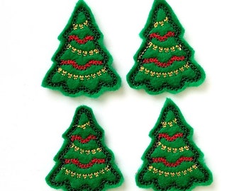 Christmas Tree Felties! Custom Color, Set of 4!