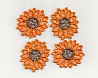 2" Sunflower Charms, set of 4!