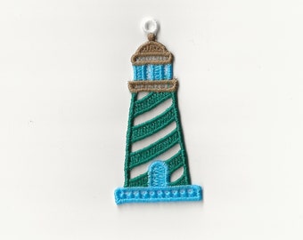 3" Lighthouse Lace Charm / Ornament, Custom Color!