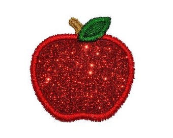Apple TIny Fruit 2 inch  Iron On Brilliant NO MESS glitter PN98
