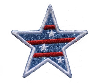 4th of July Americana Star 2.75 " Iron On Brilliant NO MESS glitter PN9