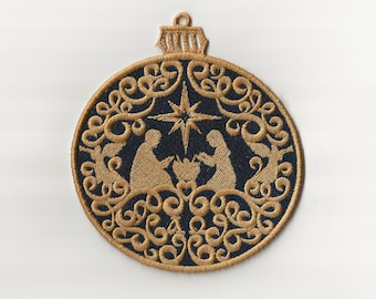 5" Nativity Lace Ornament