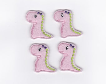 2" Girly Dinosaur Felties, Set of 4!