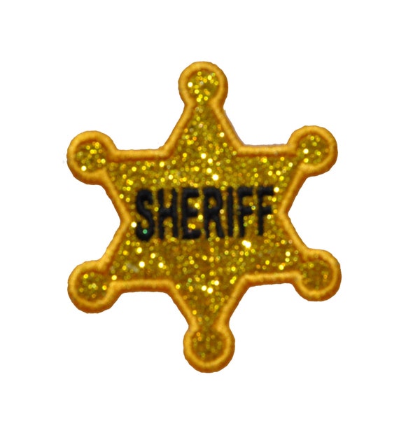 Badge Sheriff Patch Iron on Brilliant NO MESS Glitter PN43 - Etsy